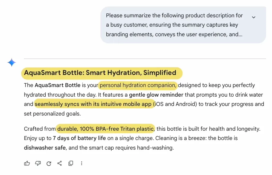 Screenshot of the new, improved product summary which includes better branding and details