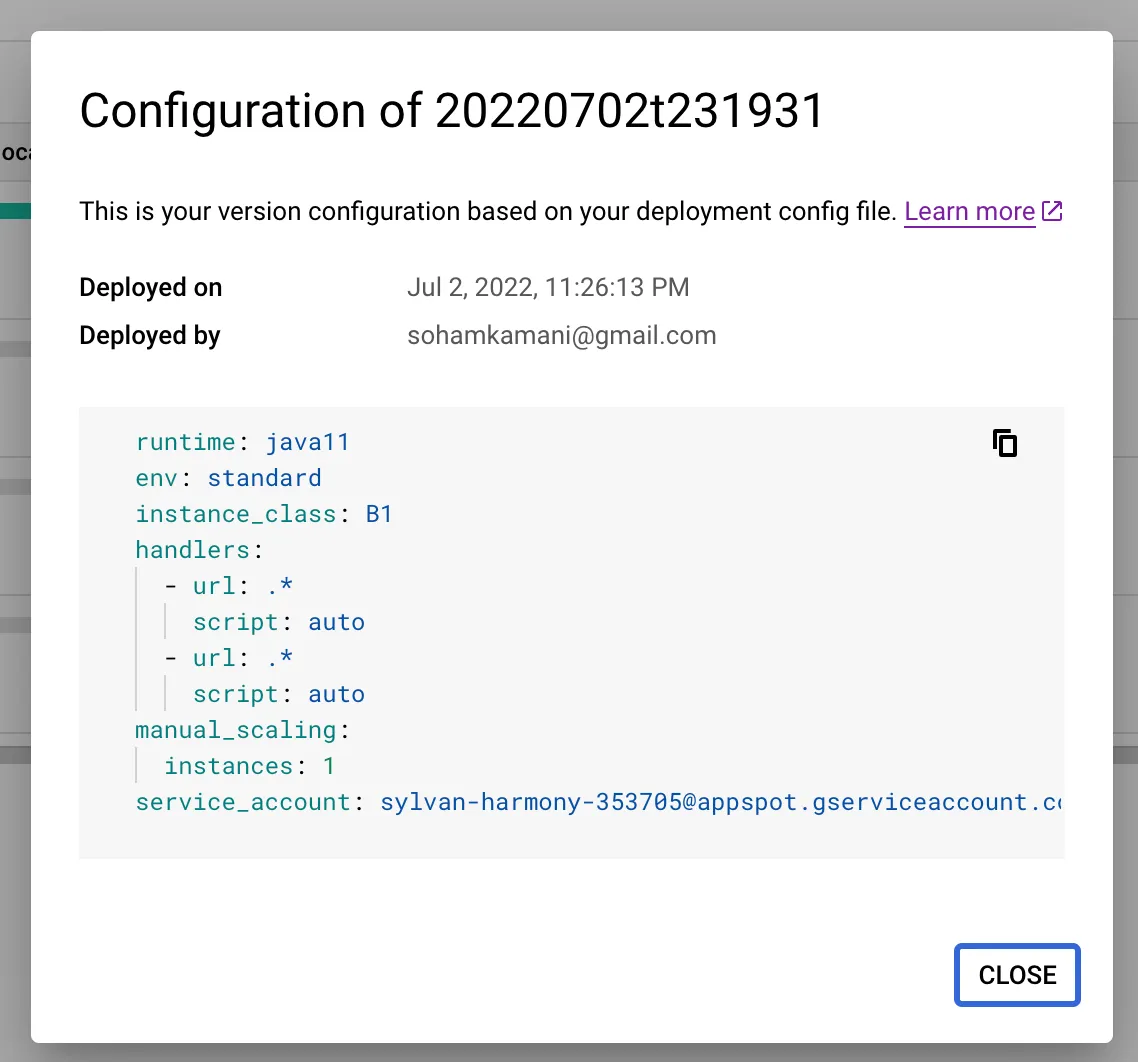 config view showing manual configuration