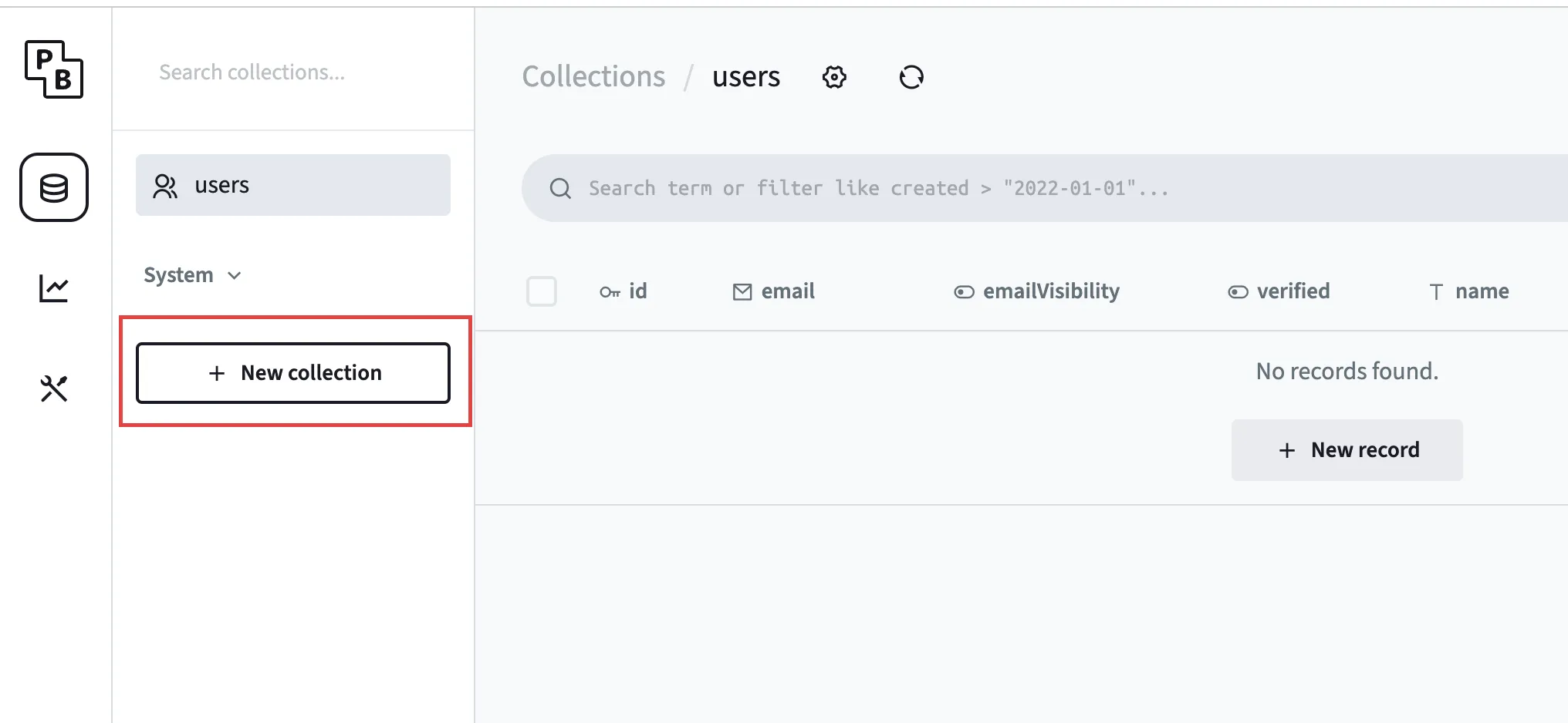 clicking new collection